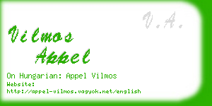 vilmos appel business card